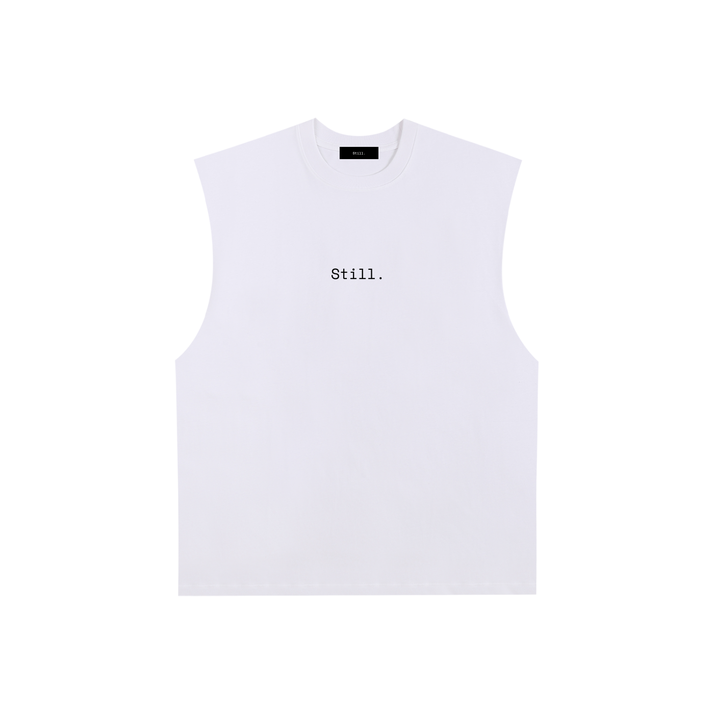 STILL. Raw Edge Cotton Tank Top — longline cotton tank with frayed raw edges
