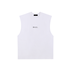 STILL. Raw Edge Cotton Tank Top — longline cotton tank with frayed raw edges