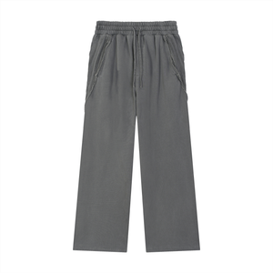 STILL. Vintage Washed Tape Raw Edge Sweatpants in Dark Grey