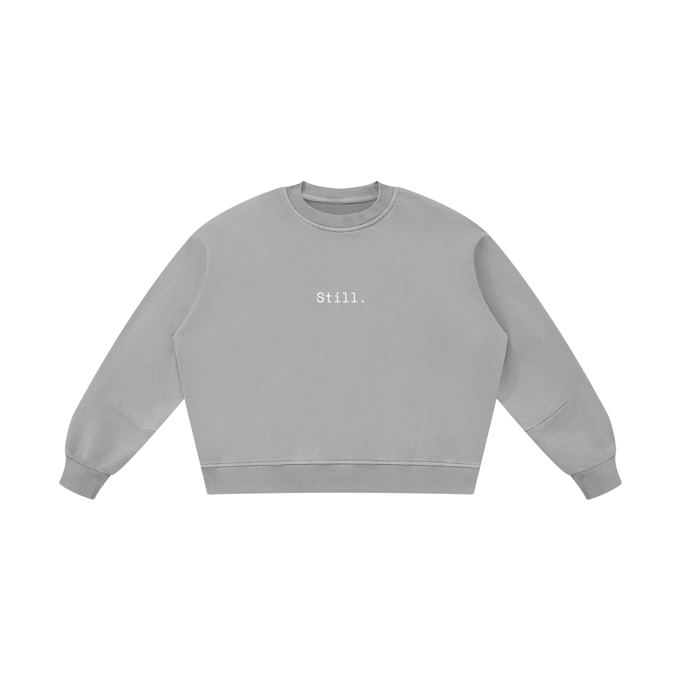 STILL. Boxy Vintage Wash Sweatshirt — garment-washed cotton crewneck