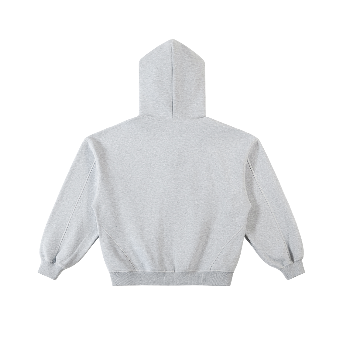 Contrast-Stitched Boxy Fleece Zip Hoodie image 5