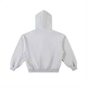 Contrast-Stitched Boxy Fleece Zip Hoodie image 5