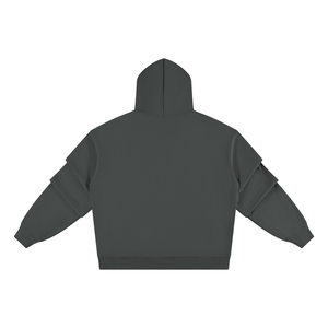 STILL. Heavyweight Ruched Sleeve Hoodie — 420 gsm fleece hoodie