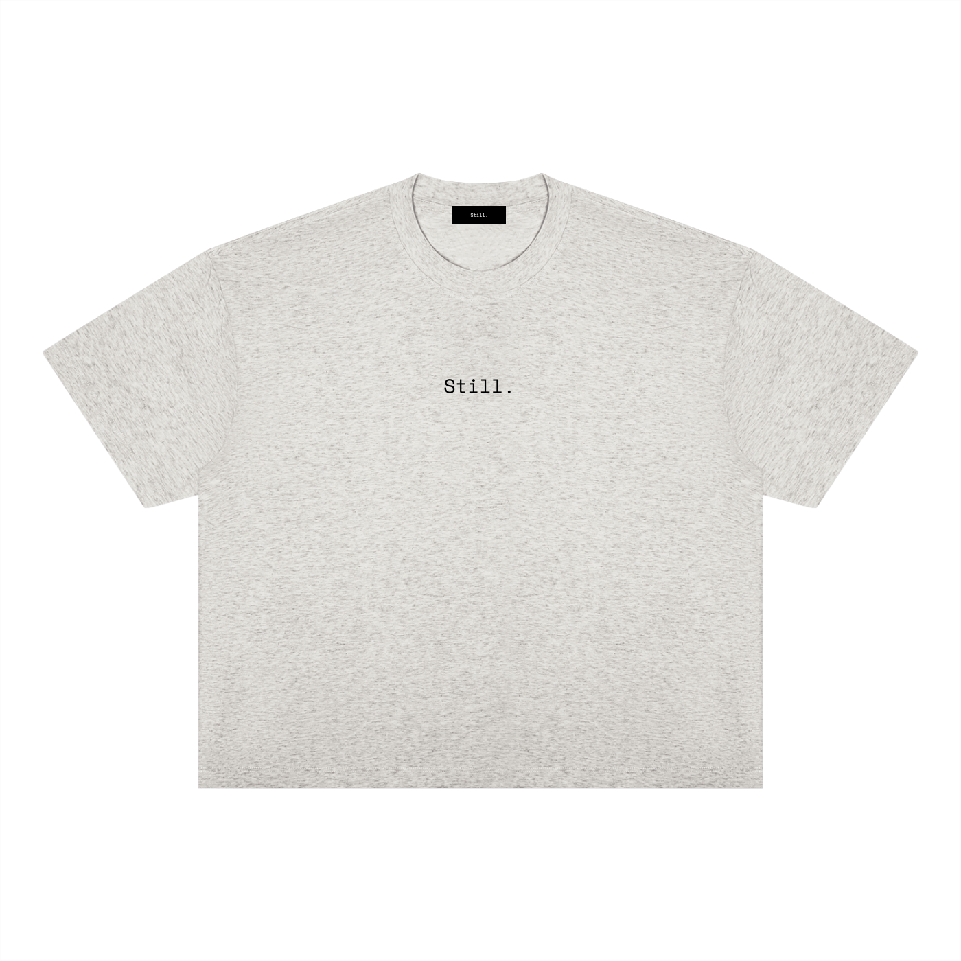 STILL. Boxy Drop Shoulder T-Shirt — midweight cotton-blend boxy tee