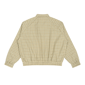 STILL. Plaid Zip Track Jacket — lightweight plaid track jacket with full zip