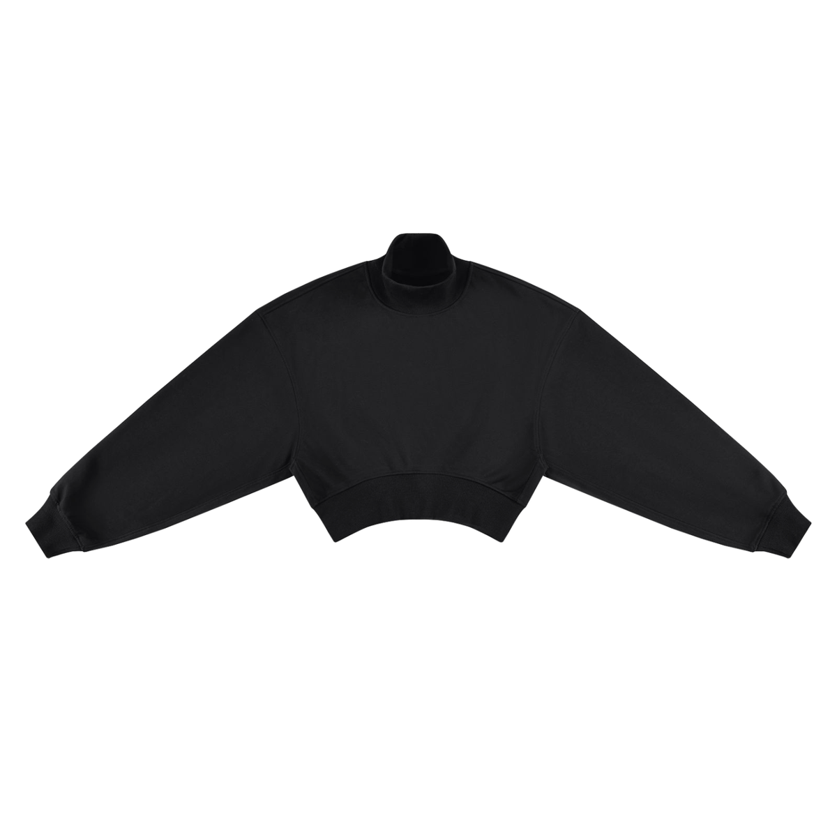 STILL. Women's Crop Mock Neck Sweatshirt in Black