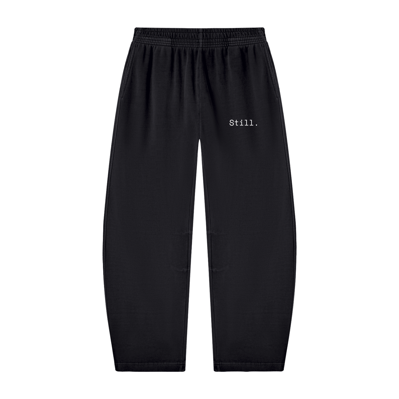 STILL. Vintage Wash Barrel Leg Sweatpants — washed cotton barrel leg sweatpants