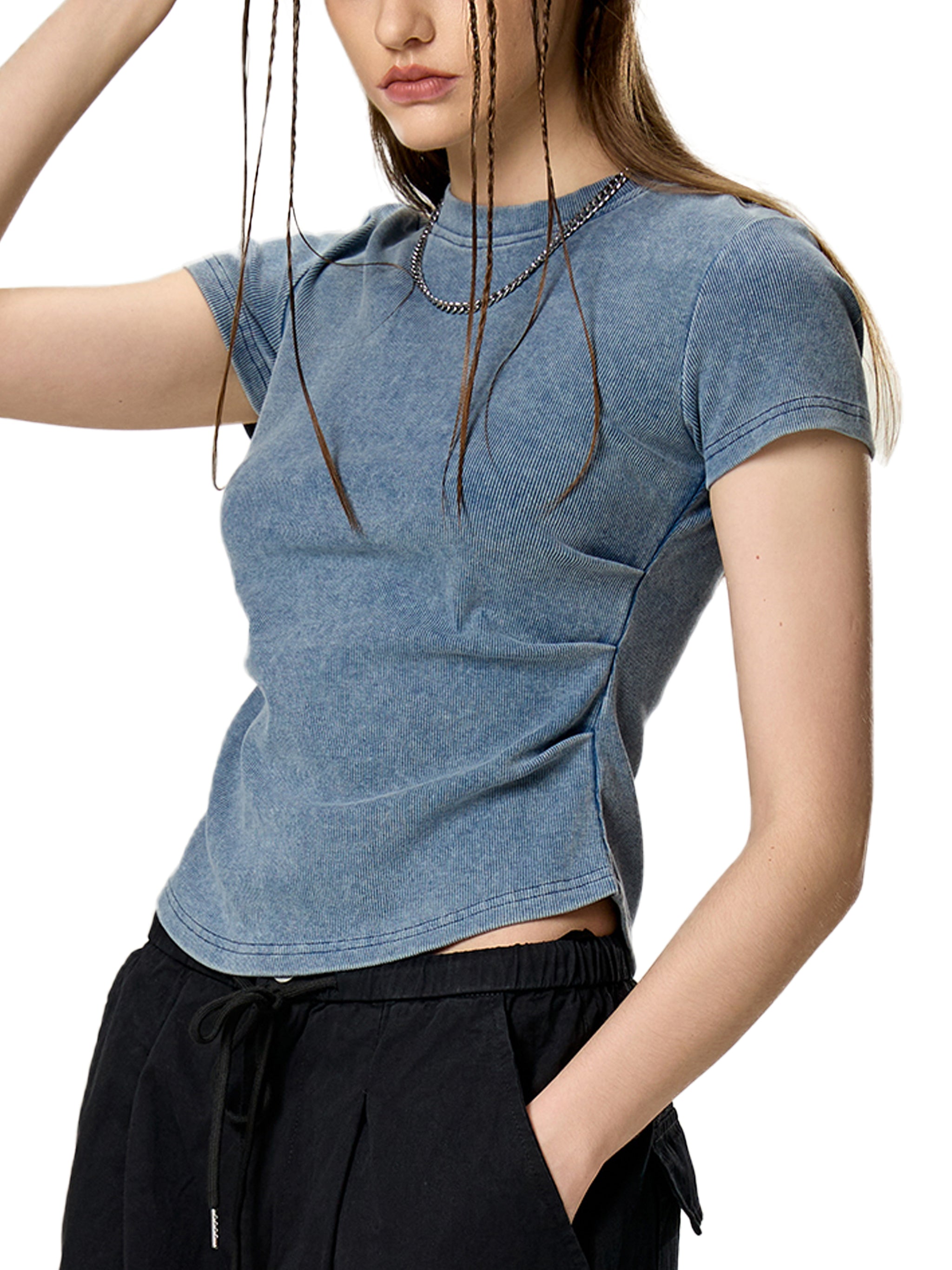 Vintage Washed Bodycon Cotton T-Shirt image 2