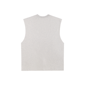 STILL. Raw Edge Cotton Tank Top — longline cotton tank with frayed raw edges
