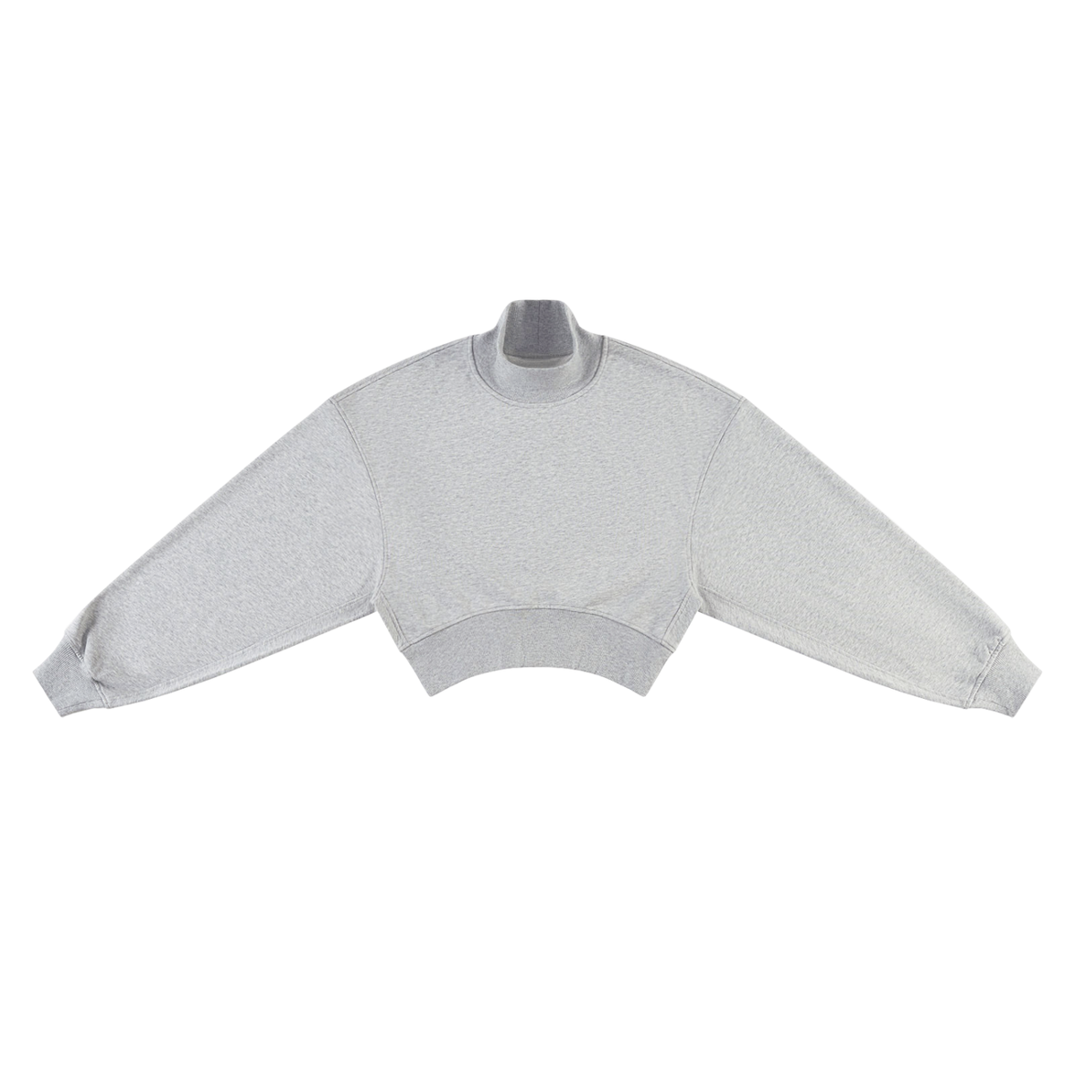 STILL. Women's Crop Mock Neck Sweatshirt in Grey