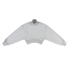 STILL. Women's Crop Mock Neck Sweatshirt in Grey