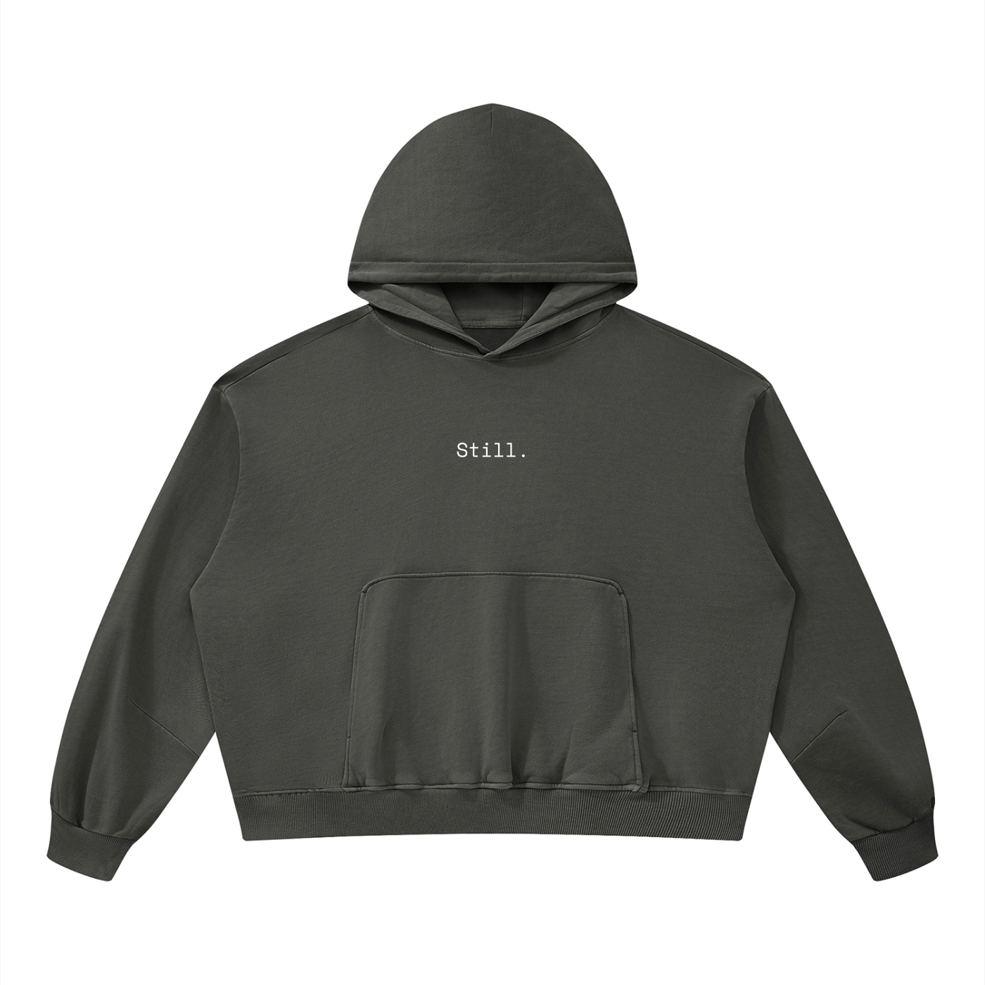 STILL. Boxy Vintage Wash Hoodie — garment-washed cotton hoodie