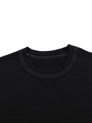 Streetwear Contrast-Stitched Cotton T-Shirt image 6