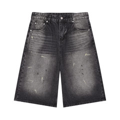STILL. Men's Vintage Wash Denim Shorts — heavyweight washed denim