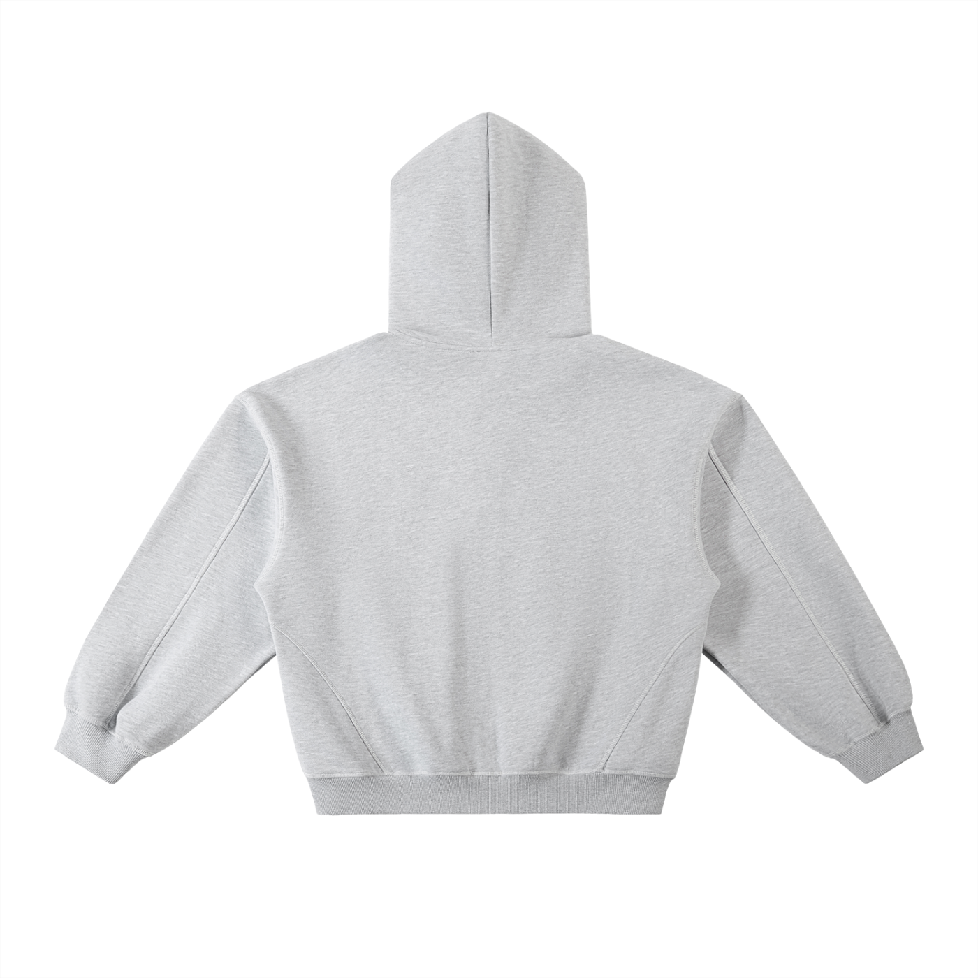 Contrast-Stitched Boxy Fleece Hoodie image 4