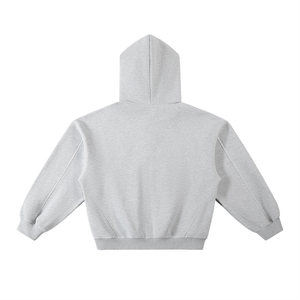 Contrast-Stitched Boxy Fleece Hoodie image 4