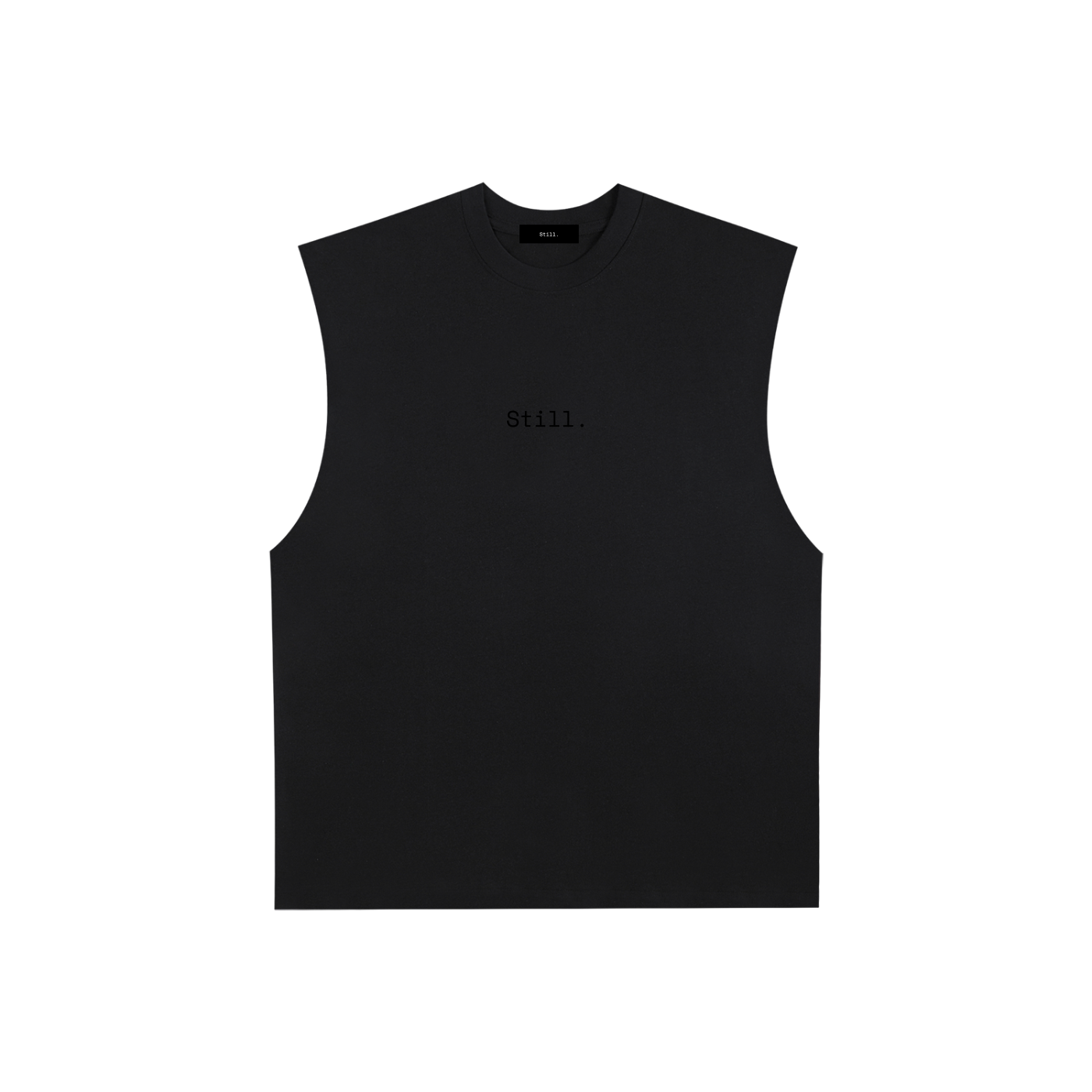 STILL. Raw Edge Cotton Tank Top — longline cotton tank with frayed raw edges