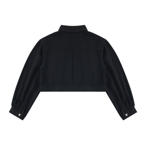 STILL. Women's Crop Denim Jacket — heavyweight cotton crop denim jacket