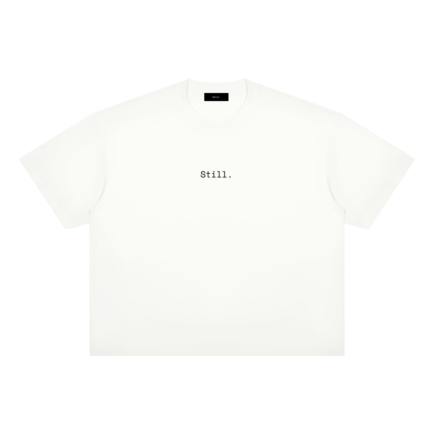 STILL. Boxy Drop Shoulder T-Shirt — midweight cotton-blend boxy tee