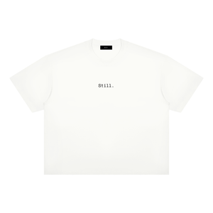 STILL. Boxy Drop Shoulder T-Shirt — midweight cotton-blend boxy tee