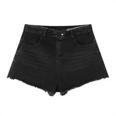 STILL. Women's High Rise Denim Shorts — vintage wash denim shorts