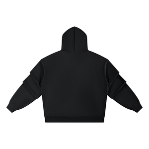 STILL. Heavyweight Ruched Sleeve Hoodie — 420 gsm fleece hoodie
