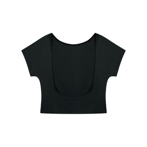 STILL. Women's Open Back Top — cropped stretch-cotton open back top