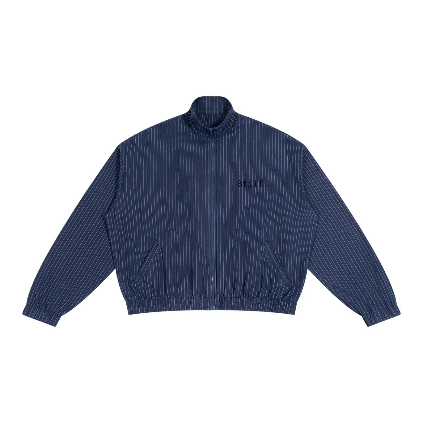 STILL. Striped Zip Track Jacket — lightweight striped track jacket