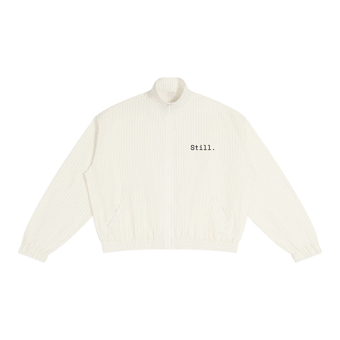 STILL. Striped Zip Track Jacket — lightweight striped track jacket