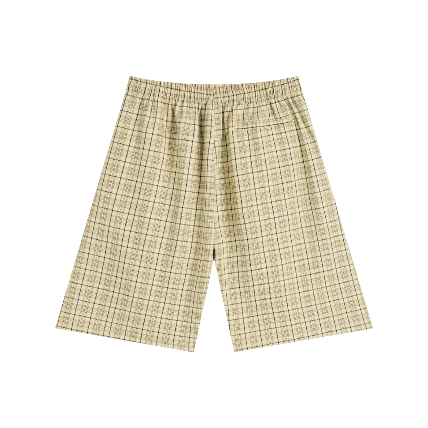 STILL. Plaid Wide Leg Shorts — lightweight plaid shorts with elastic waist