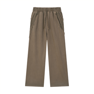 STILL. Vintage Washed Tape Raw Edge Sweatpants in Khaki