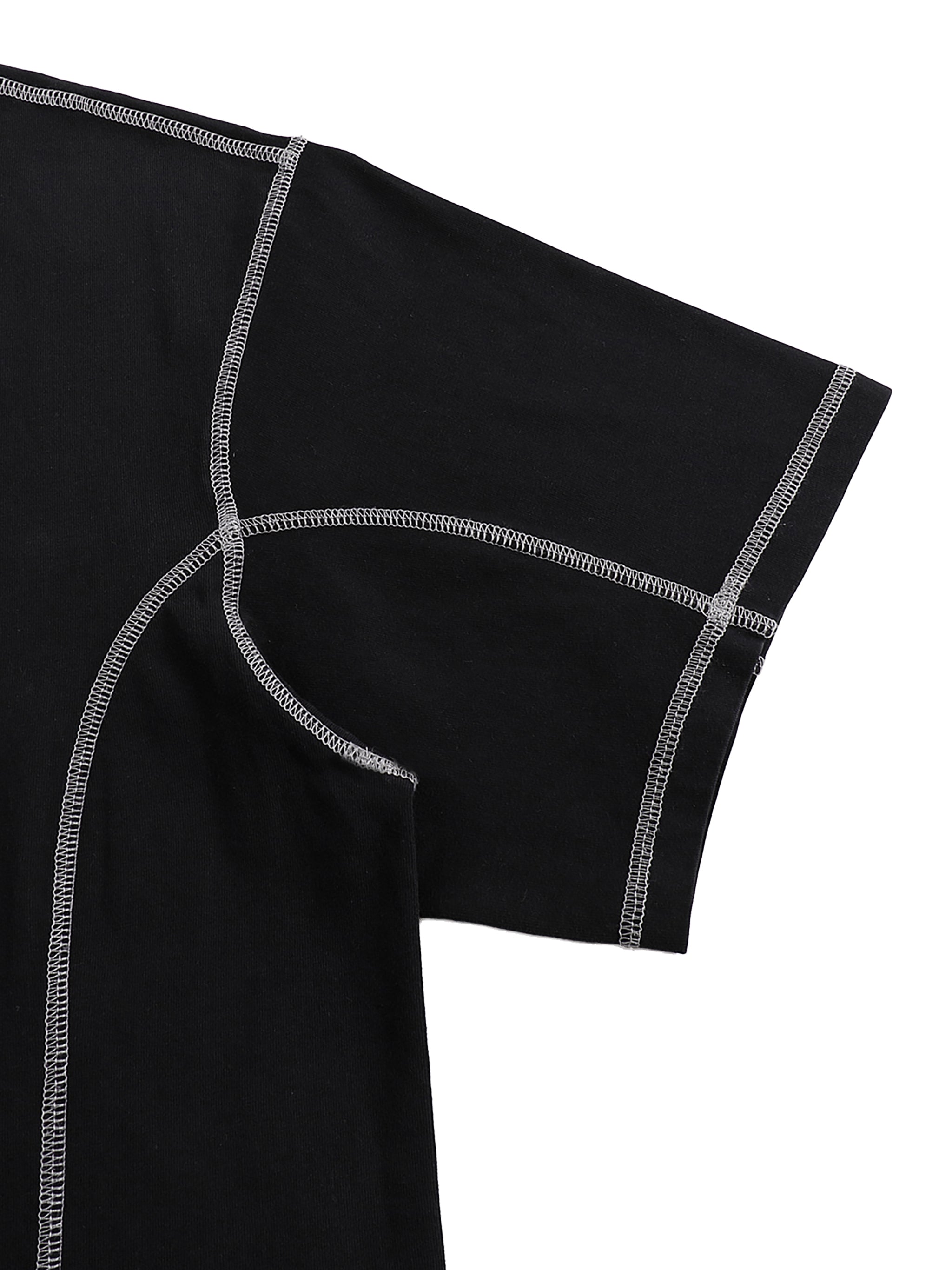 Streetwear Contrast-Stitched Cotton T-Shirt image 7