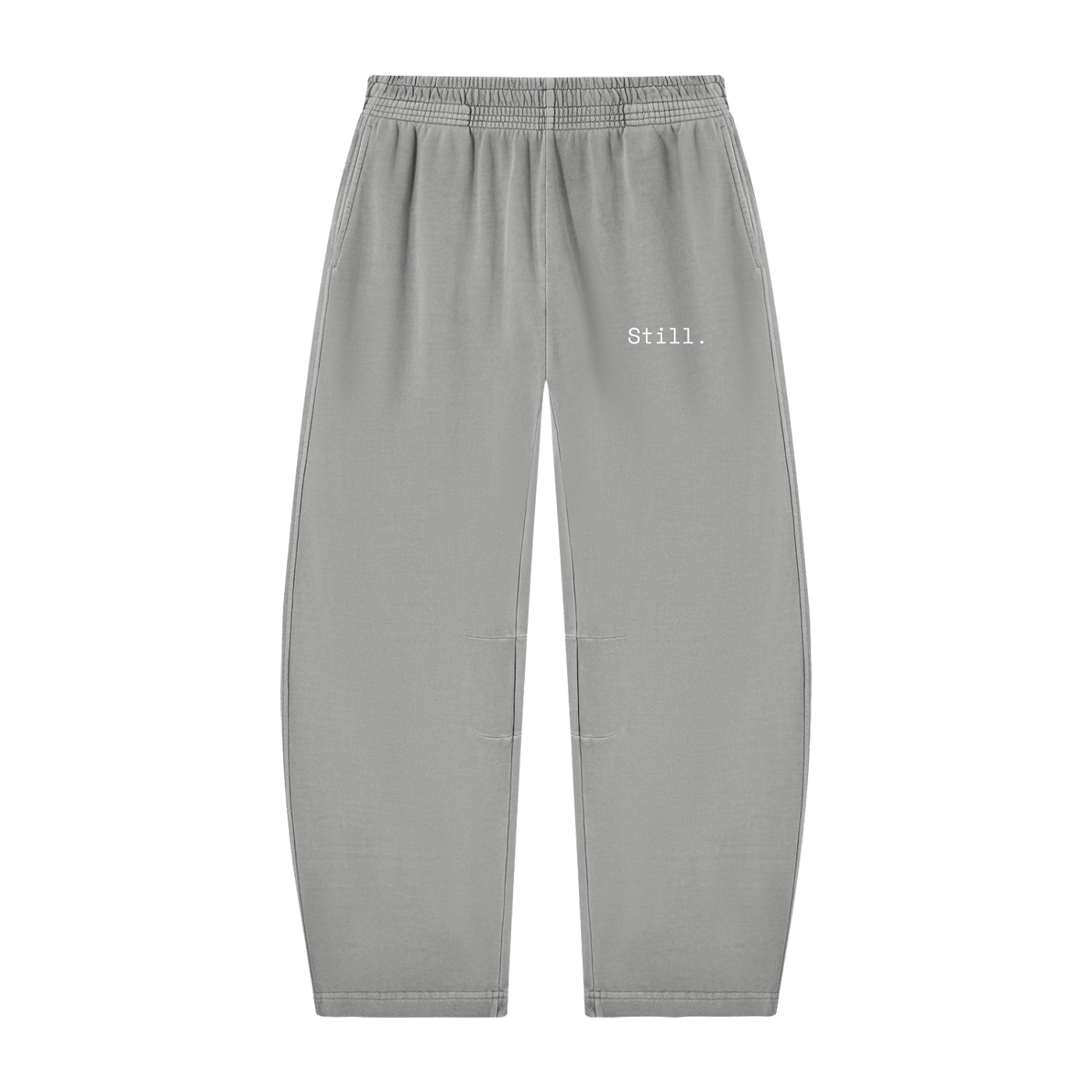 STILL. Vintage Wash Barrel Leg Sweatpants — washed cotton barrel leg sweatpants