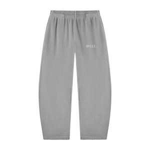 STILL. Vintage Wash Barrel Leg Sweatpants — washed cotton barrel leg sweatpants