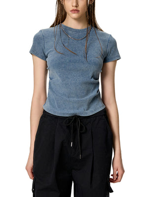 Vintage Washed Bodycon Cotton T-Shirt image 0