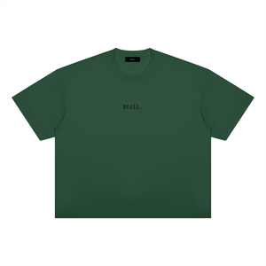 STILL. Boxy Drop Shoulder T-Shirt — midweight cotton-blend boxy tee