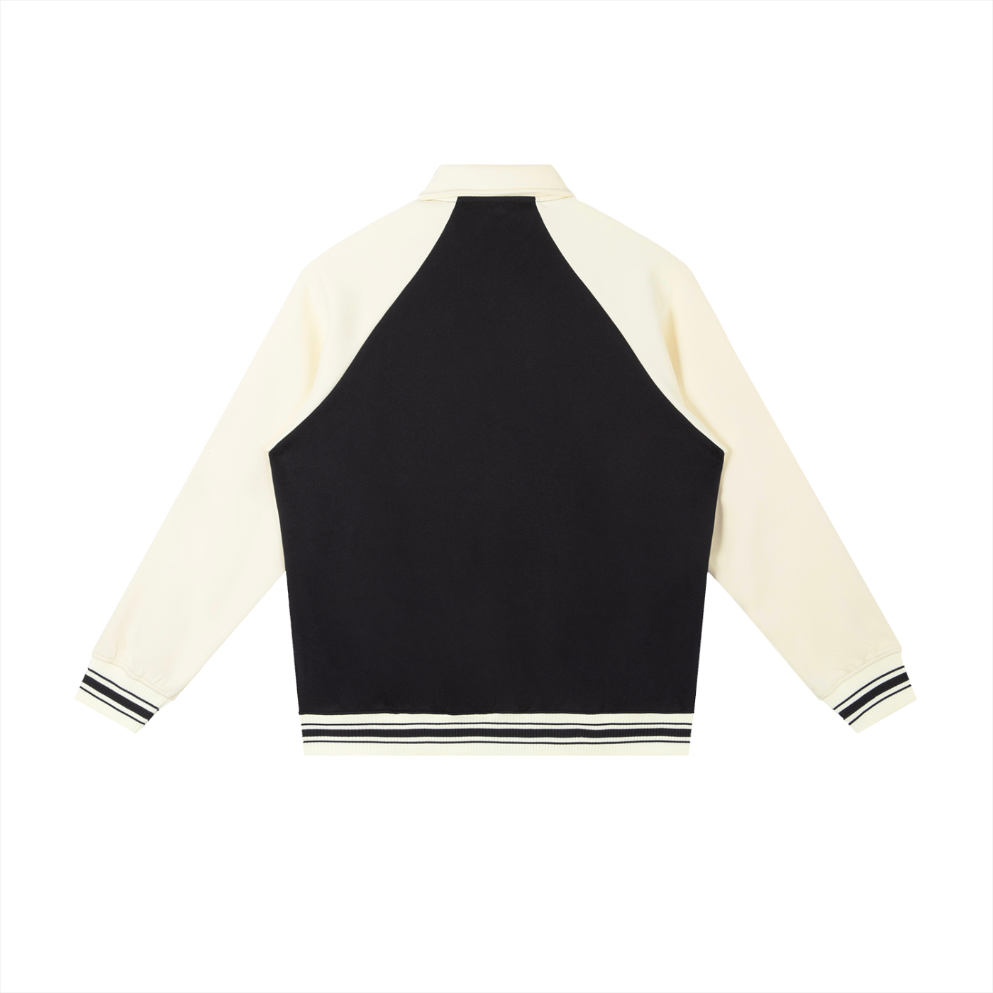 STILL. Contrast Raglan Baseball Jacket — cotton-blend varsity jacket with contrast sleeves
