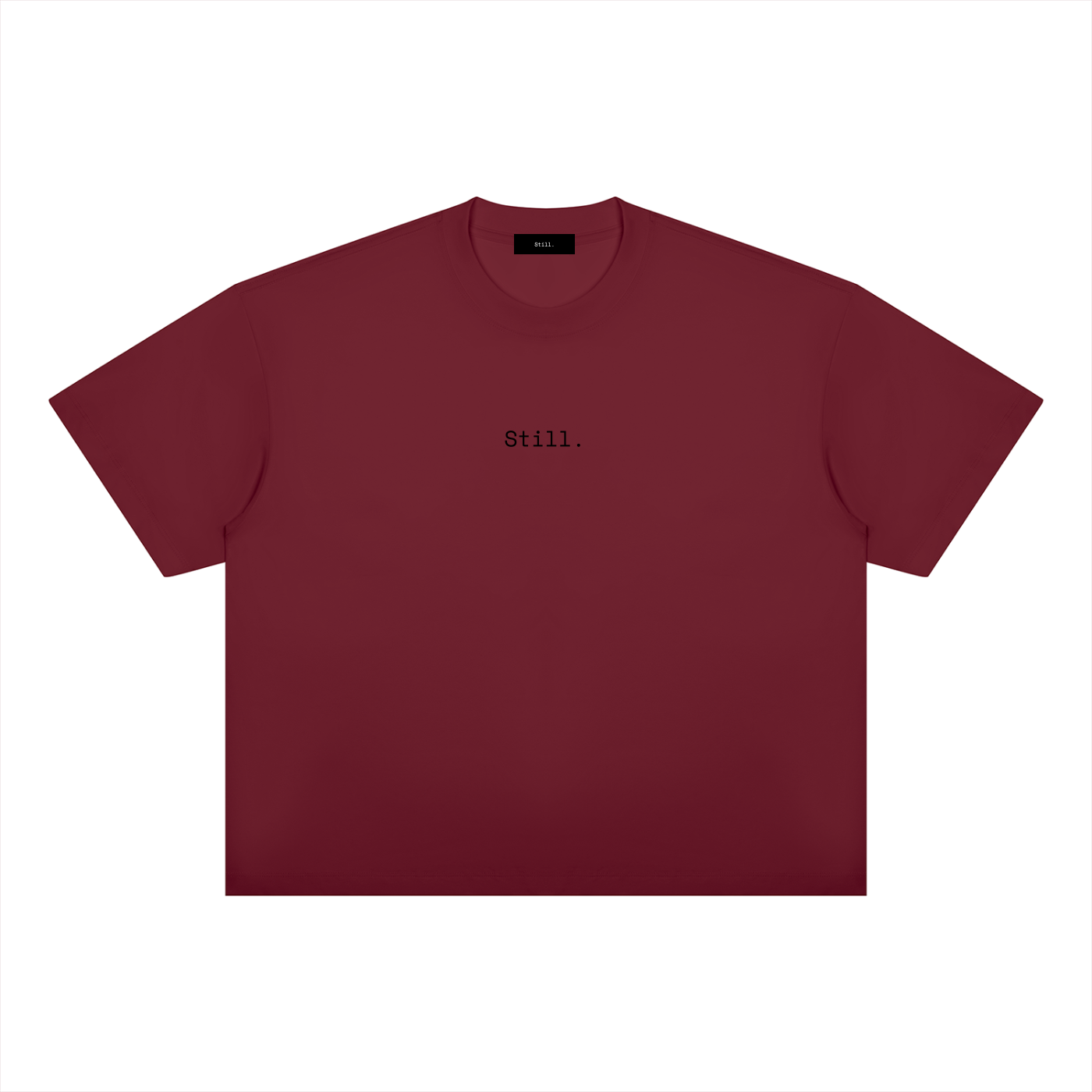 STILL. Boxy Drop Shoulder T-Shirt — midweight cotton-blend boxy tee