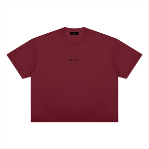 STILL. Boxy Drop Shoulder T-Shirt — midweight cotton-blend boxy tee
