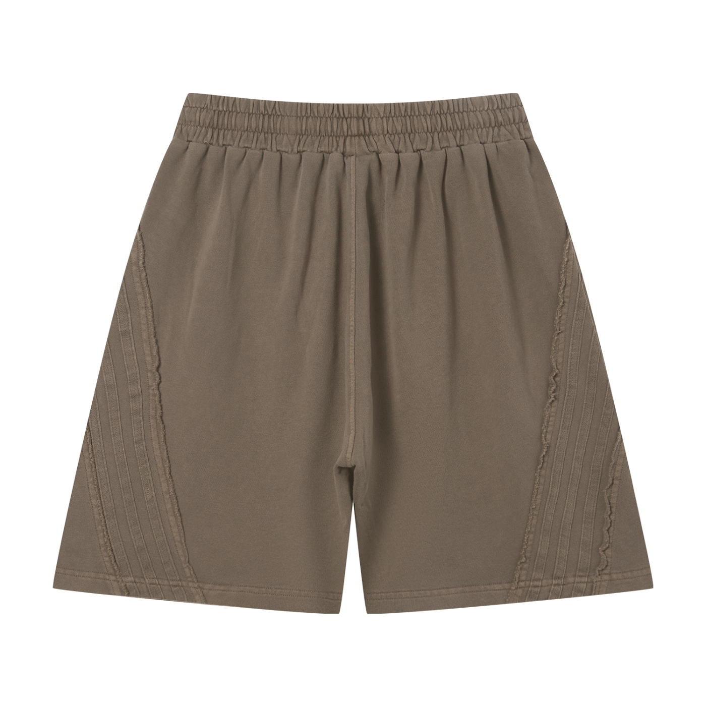 STILL. Vintage Wash Raw Edge Shorts — garment-washed cotton shorts with raw edge hems