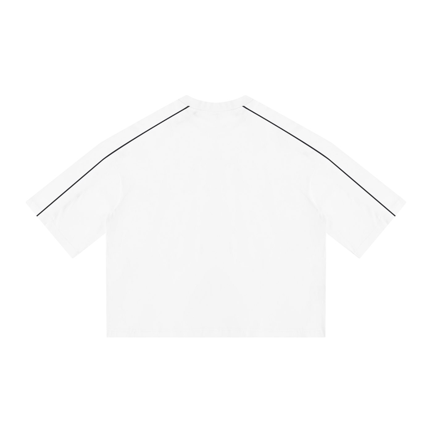 STILL. Heavyweight Boxy Piping T-Shirt — boxy heavyweight cotton tee with tonal piping