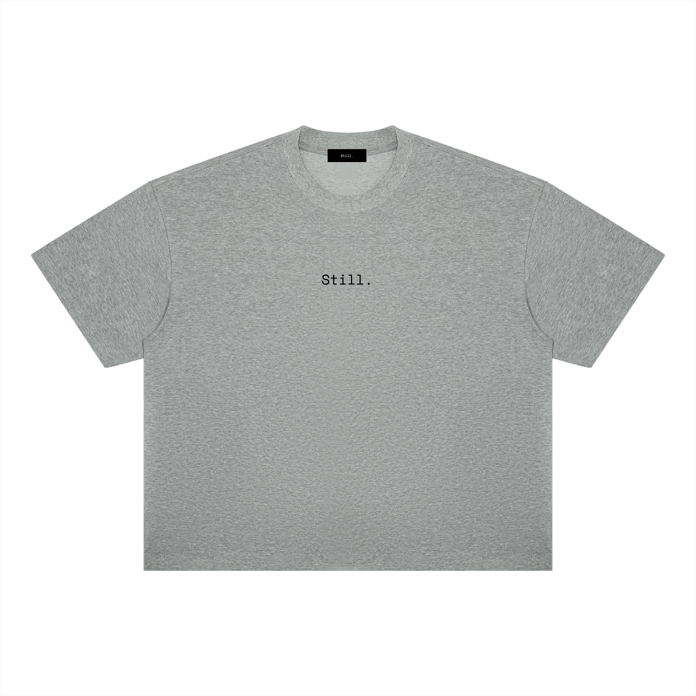 STILL. Boxy Drop Shoulder T-Shirt — midweight cotton-blend boxy tee