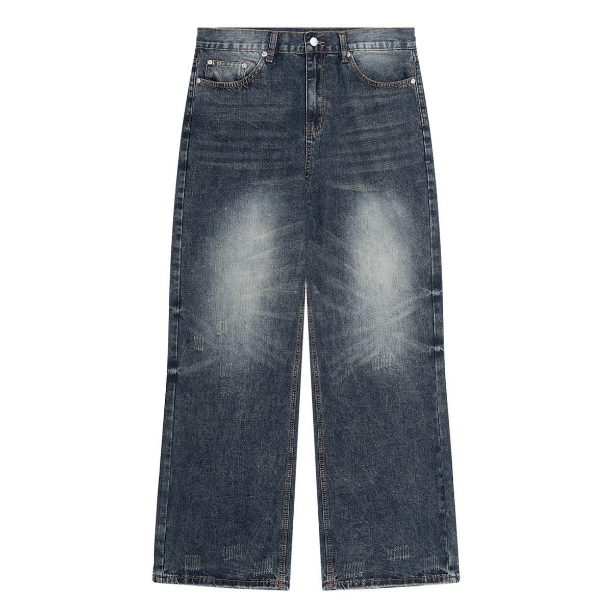 STILL. Men's Knee Fade Straight Leg Jeans in Washed Blue