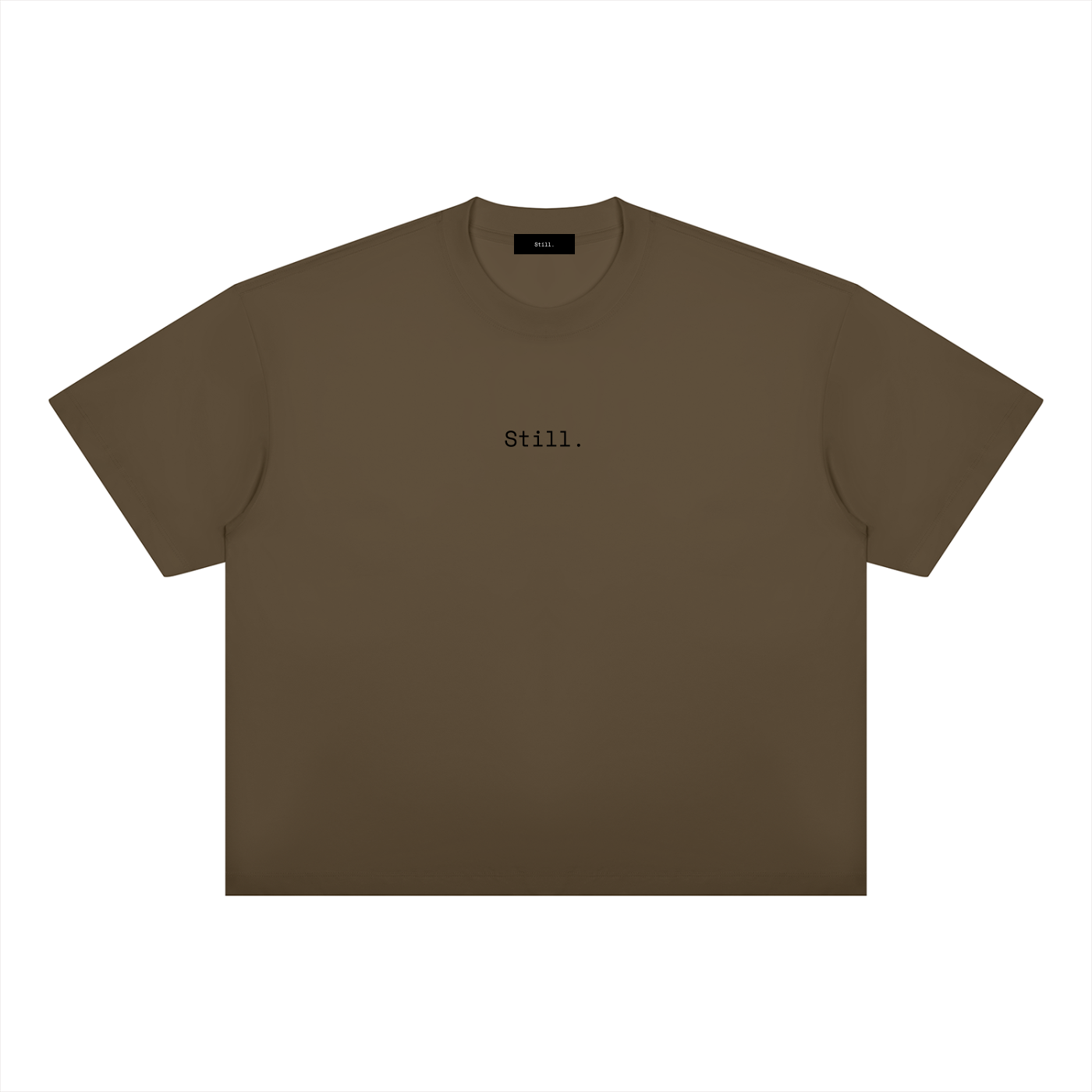 STILL. Boxy Drop Shoulder T-Shirt — midweight cotton-blend boxy tee