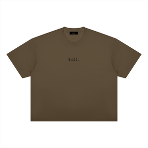 STILL. Boxy Drop Shoulder T-Shirt — midweight cotton-blend boxy tee