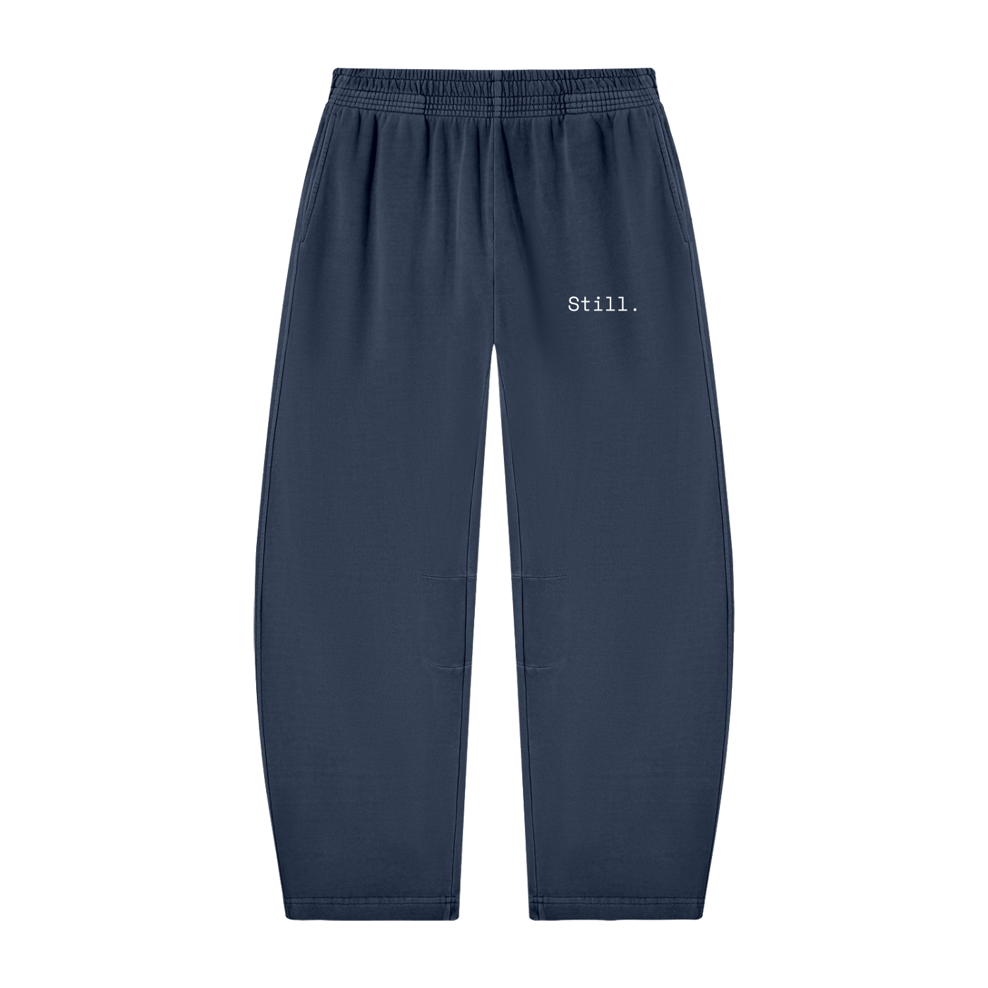STILL. Vintage Wash Barrel Leg Sweatpants — washed cotton barrel leg sweatpants