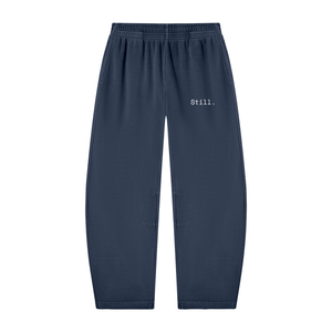 STILL. Vintage Wash Barrel Leg Sweatpants — washed cotton barrel leg sweatpants