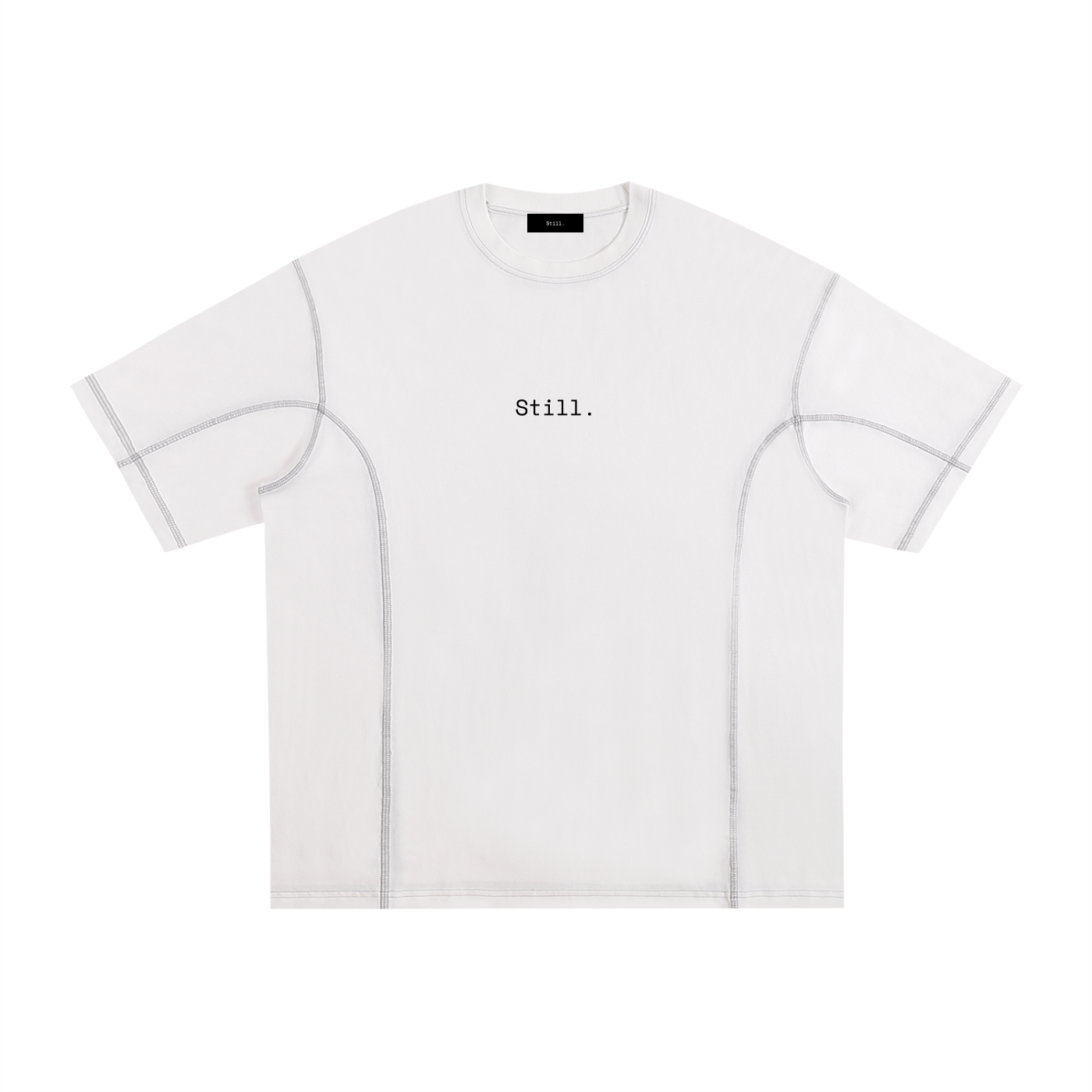 Streetwear Contrast-Stitched Cotton T-Shirt image 1