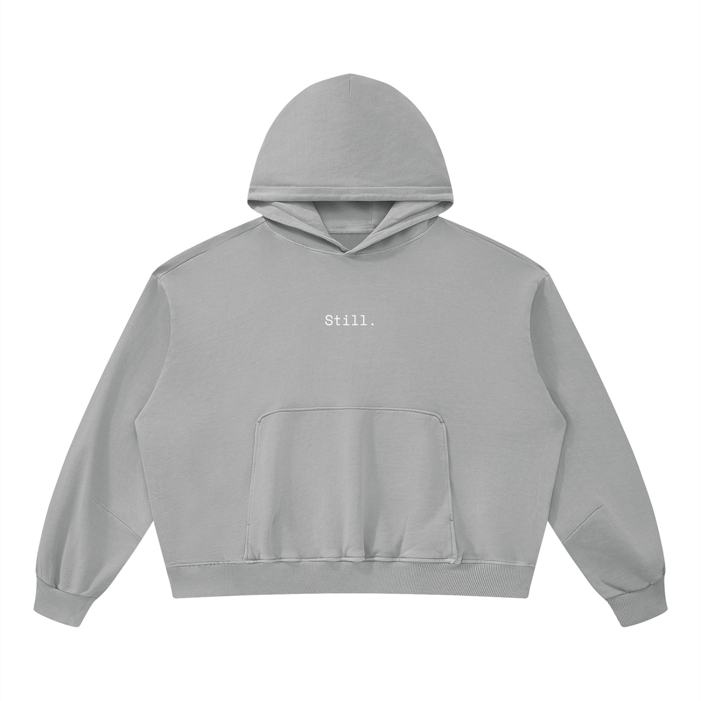 STILL. Boxy Vintage Wash Hoodie — garment-washed cotton hoodie
