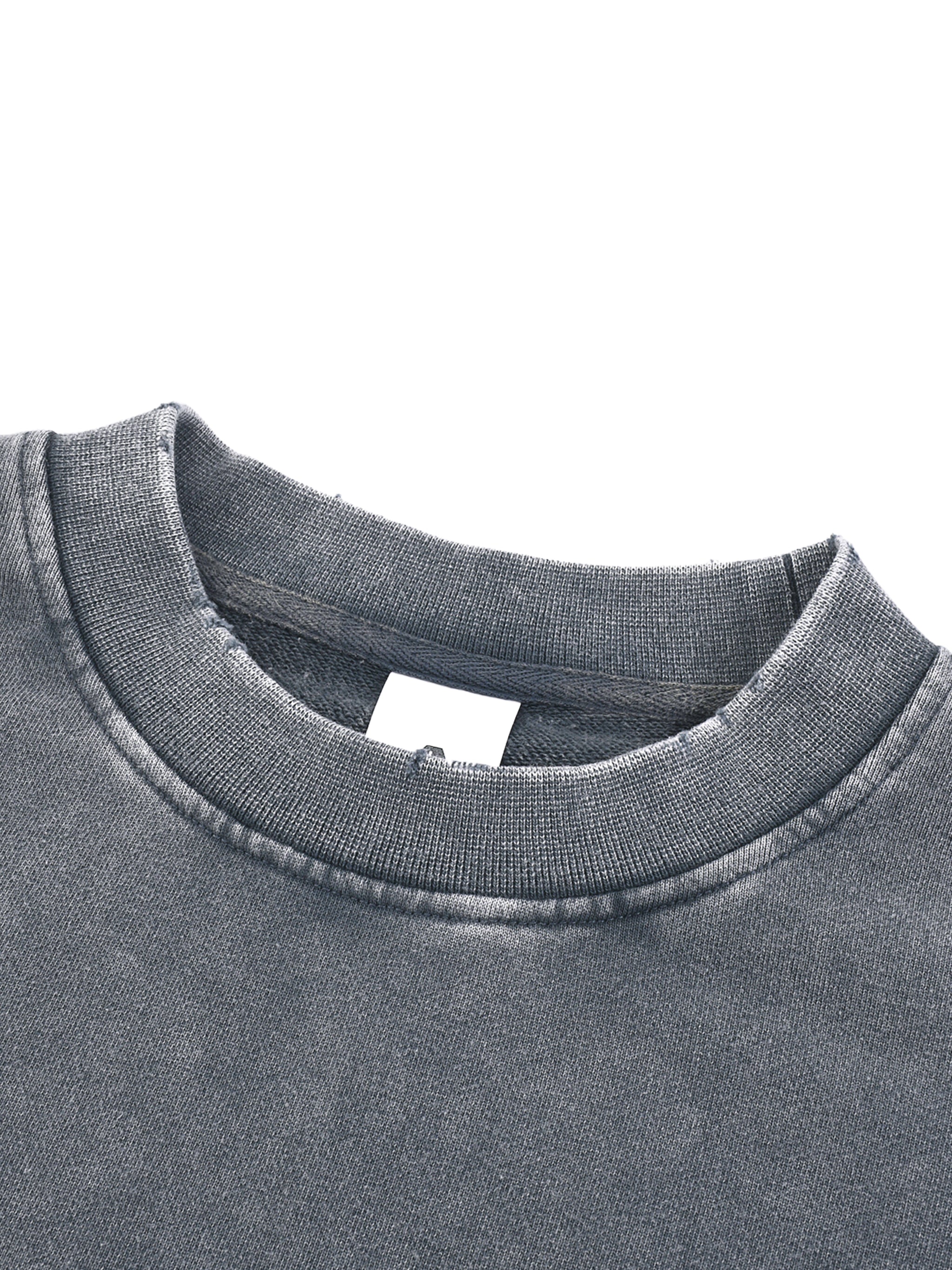 Snow Washed Raw Edge Cropped Sweatshirt image 1
